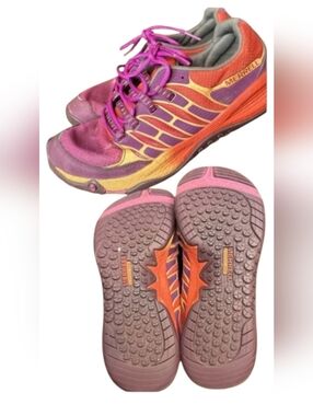 Merrell Running Shoes Size 8 All-out Fuse Purple-Orange-Pink